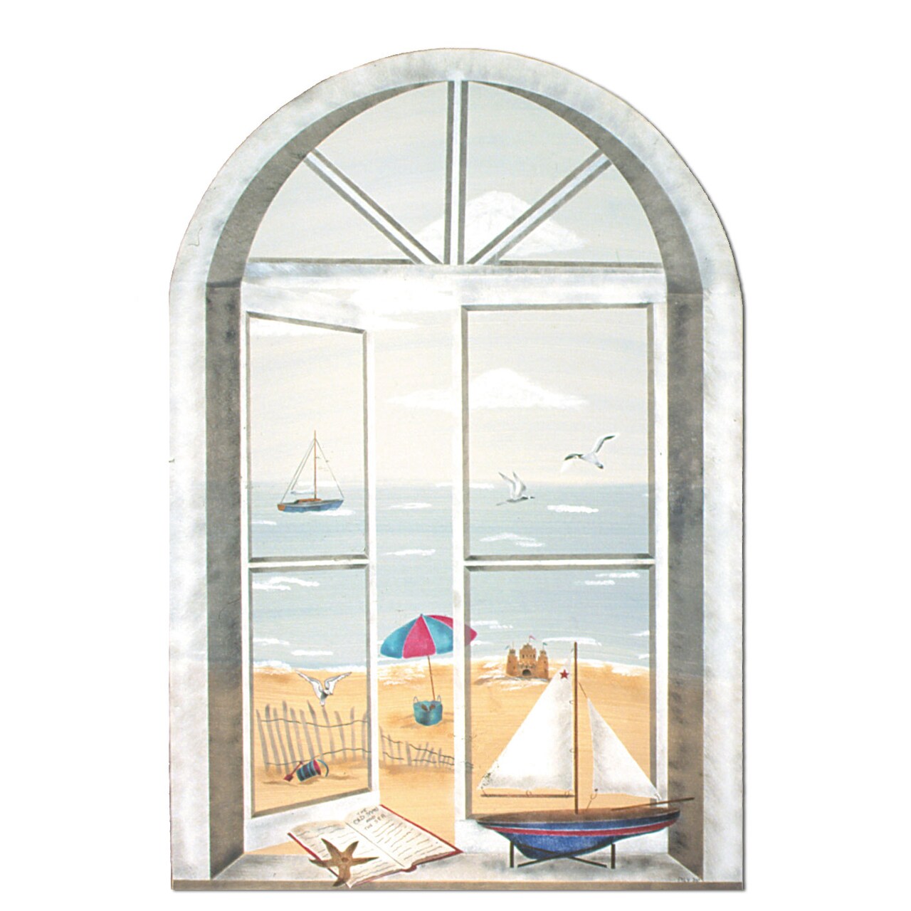 Seascape Window Wall Stencil | 3000 by Designer Stencils | Outdoor Stencils | Reusable Art Craft Stencils for Painting on Walls, Canvas, Wood | Reusable Plastic Paint Stencil for Home Makeover | Easy to Use & Clean